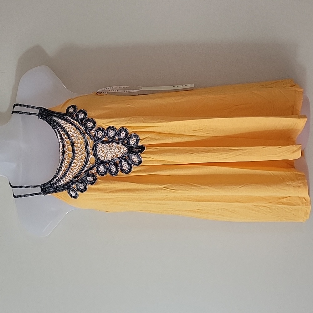 Kenar tank Top Sleeveless Embellished Front orange strappy BRA Top Size S  NEW